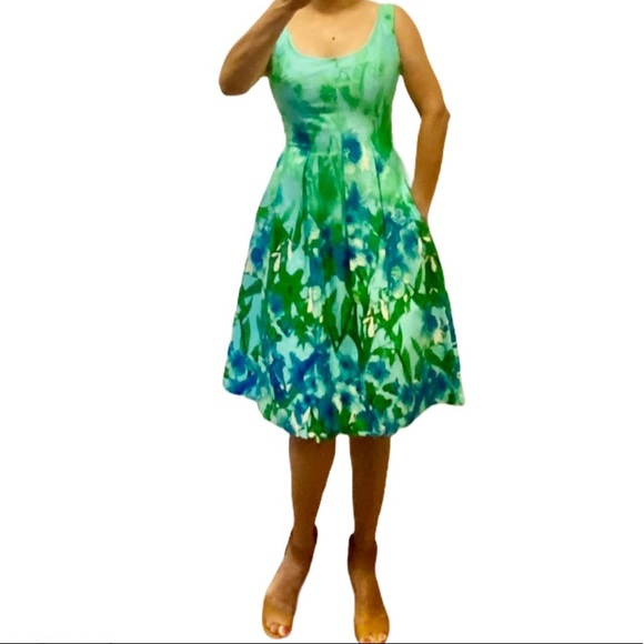 Nine West Floral A-line Sleeveles Dress Size 4 - Picture 7 of 16